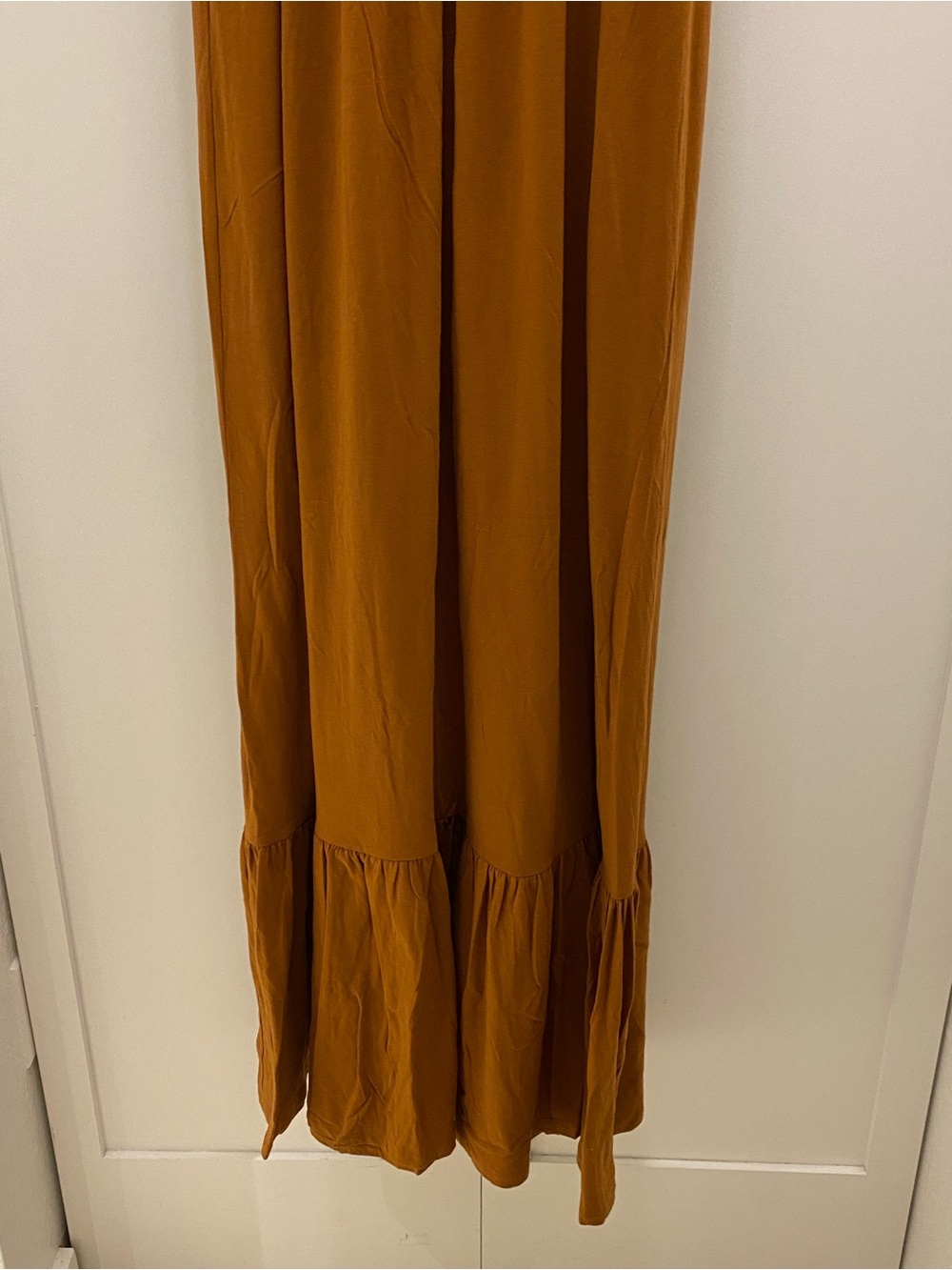 Zara Rust-Brown Spaghetti-Strap Maxi Dress Oversize - Picture 6 of 13